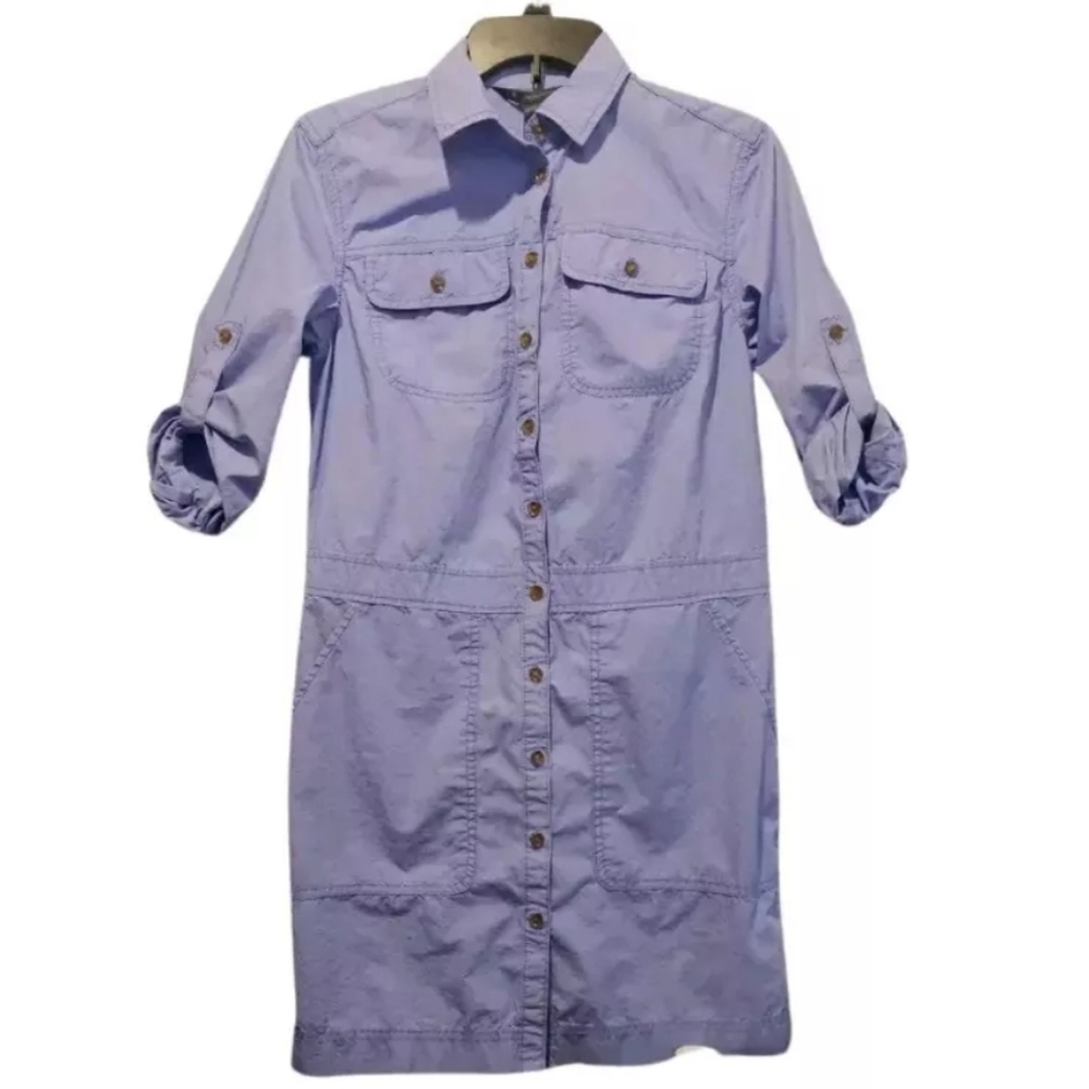 Armani Exchange Womens Button Down Tunic Top Collared Size 2 Blue New With Tags
